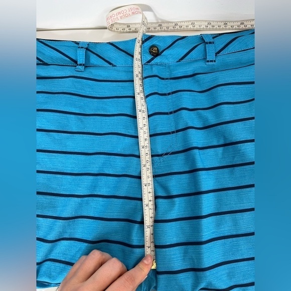 Quiksilver Amphibian Mens size 36 Shorts Swim Trunks Blue Stripe Stretch - Picture 13 of 13